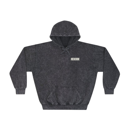 HexCode Original Streetwear Mineral Wash Hoodie - Black