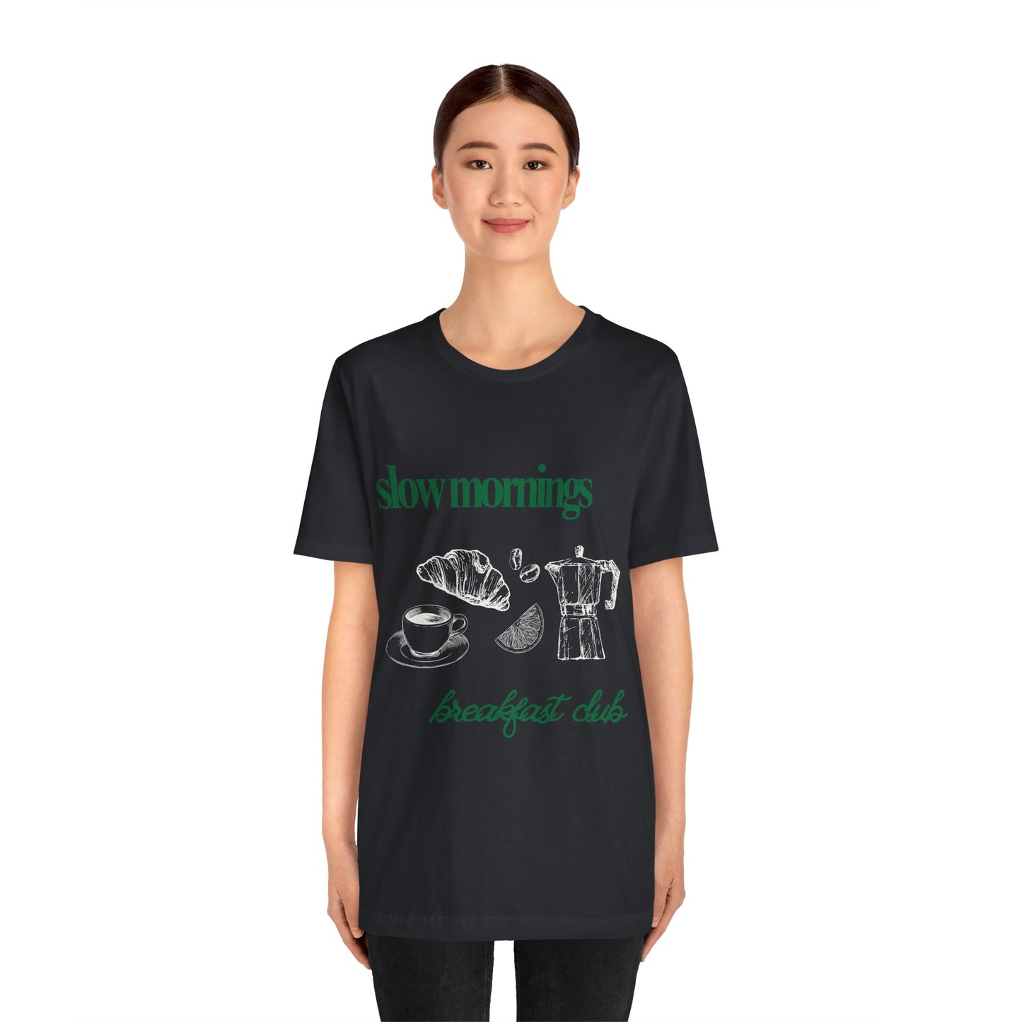 Slow Mornings Coffee Club Graphic Streetwear T-Shirt