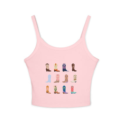 Cowboy Boots Spaghetti Strap Tank Top