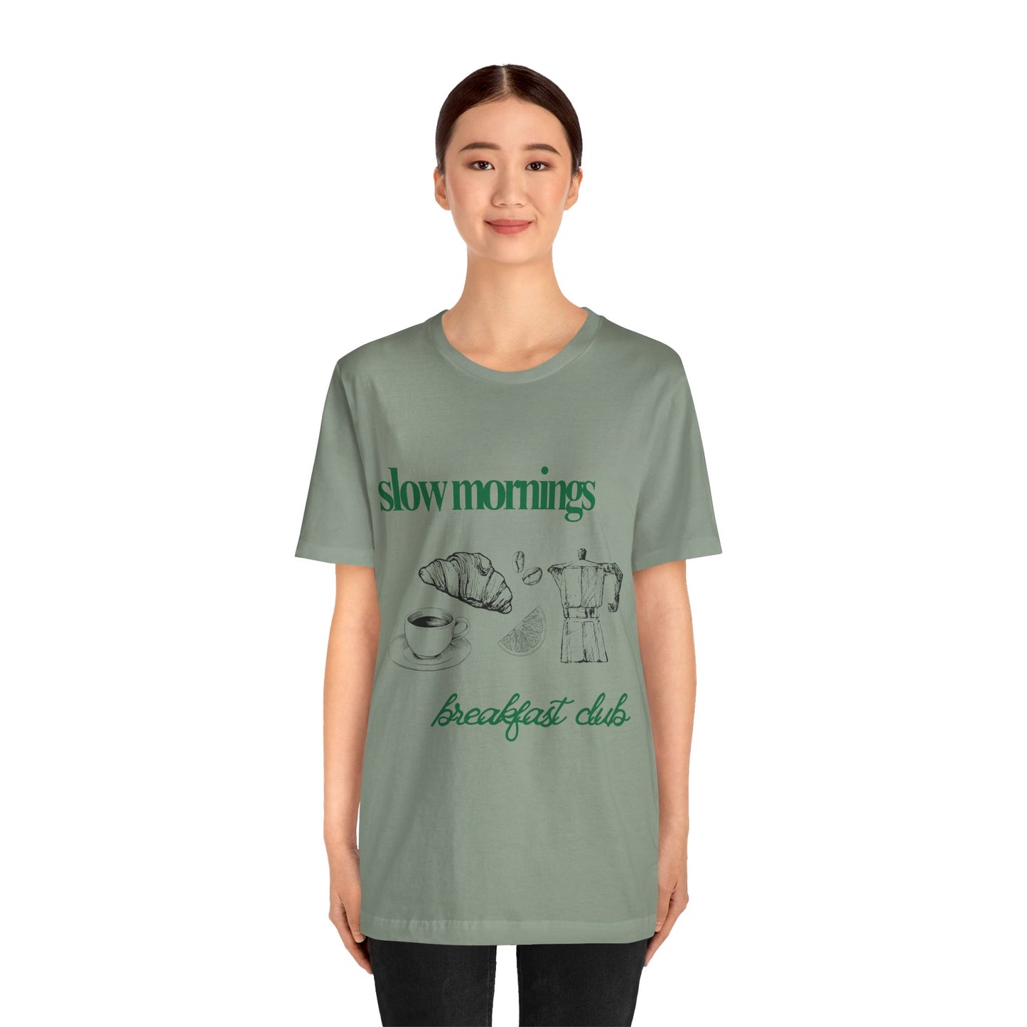 Slow Mornings Coffee Club Graphic Streetwear T-Shirt