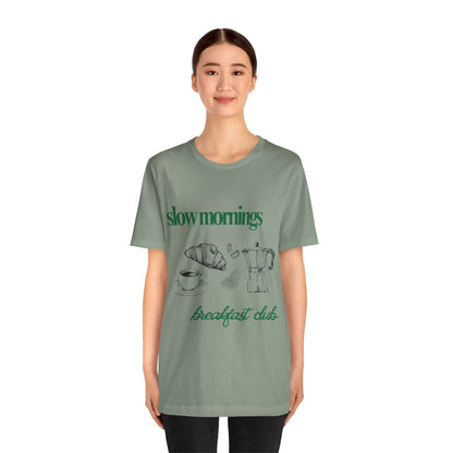 Slow Mornings Coffee Club Graphic Streetwear T-Shirt