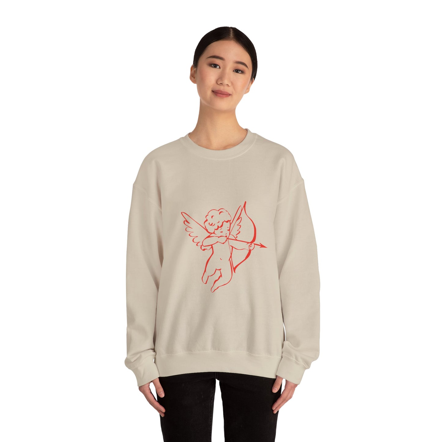 Cupid with Arrow Sweatshirt | Valentine Cupid Graphic Crewneck, Valentines Day Gift