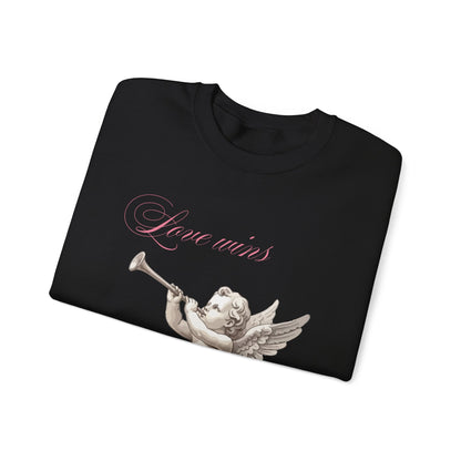 Love Wins Cherub Valentine's Day Sweatshirt, Gifts for Her, Vday gift ideas, Valentine's Sweater, Trendy Aesthetic, Valentine Gift, Cupid