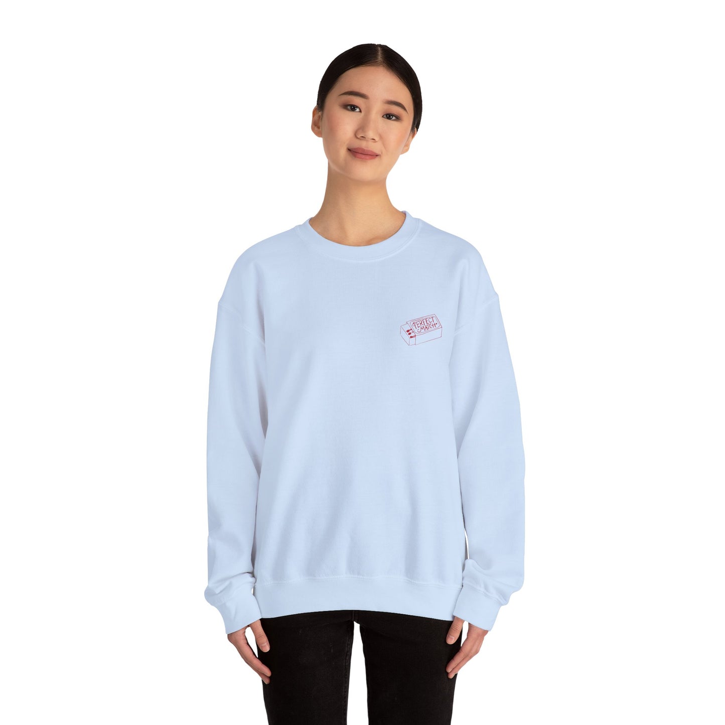 Perfect Match Valentine's Day Sweatshirt - Red Illustration | Graphic Crewneck, Valentines Day Gift, Gifts for Her, Gifts for Him