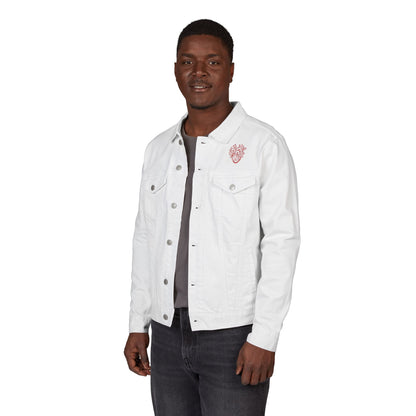 Embroidered Unisex Denim Jacket with Heart Design, Perfect for Gifts, Casual Wear, Spring Fashion, Festival Outfits, Unique Style