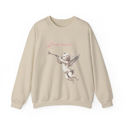 Love Wins Cherub Valentine's Day Sweatshirt, Gifts for Her, Vday gift ideas, Valentine's Sweater, Trendy Aesthetic, Valentine Gift, Cupid