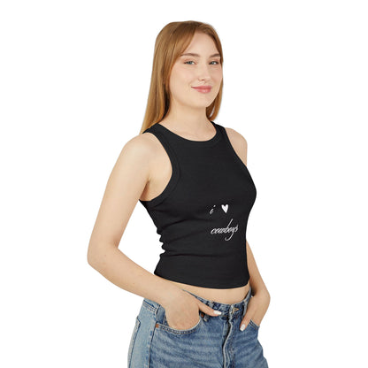 I Love Cowboys Valentine Racer Tank Top | Valentine's Day Cowgirl Design, Gifts for Her