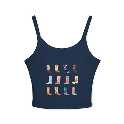 Cowboy Boots Spaghetti Strap Tank Top