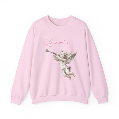 Love Wins Cherub Valentine's Day Sweatshirt, Gifts for Her, Vday gift ideas, Valentine's Sweater, Trendy Aesthetic, Valentine Gift, Cupid