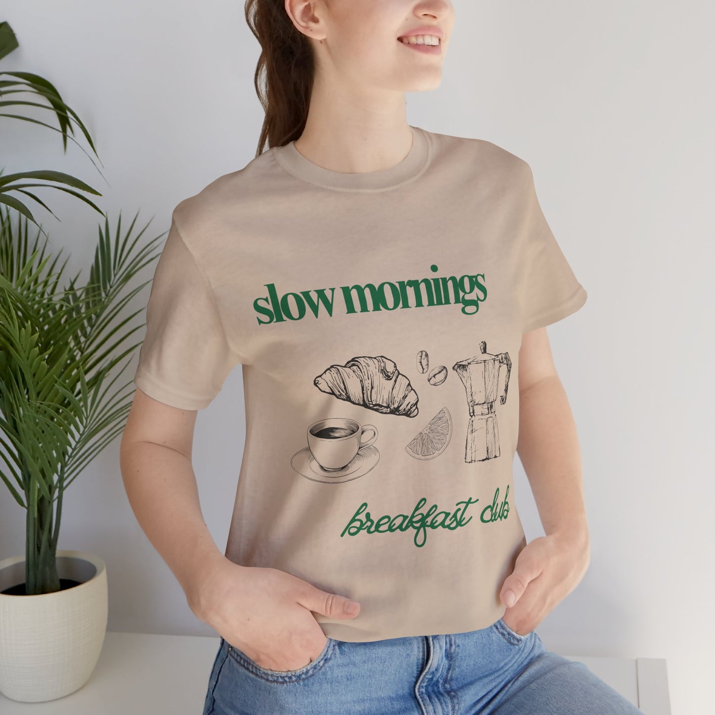 Slow Mornings Coffee Club Graphic Streetwear T-Shirt