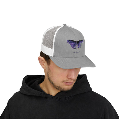 Butterfly Embroidered Snapback Trucker Cap