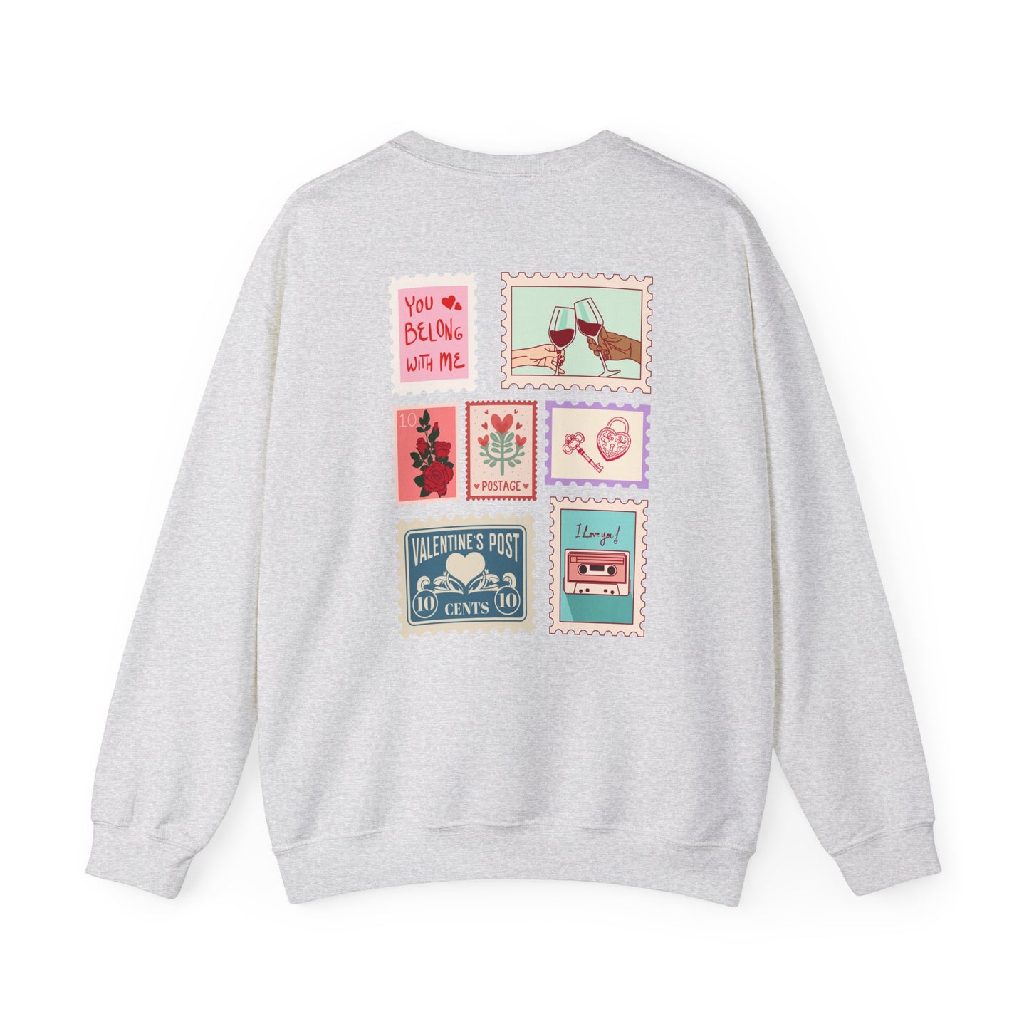 Valentine's Day Letter Stamps Sweatshirt | Graphic Crewneck, Valentines Day Gift, Gifts for Her, Gifts for Him, Valentine's Day Present