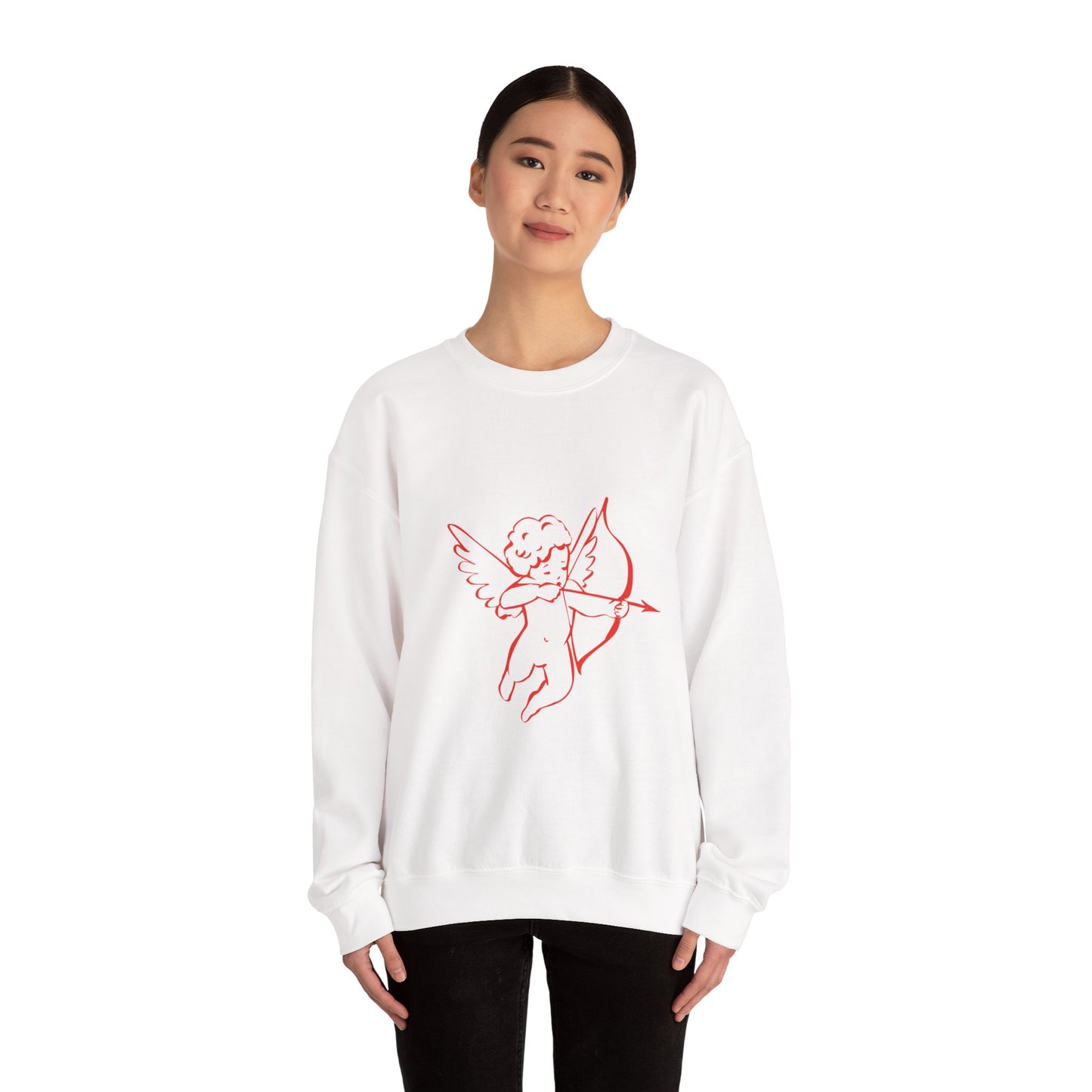 Cupid with Arrow Sweatshirt | Valentine Cupid Graphic Crewneck, Valentines Day Gift