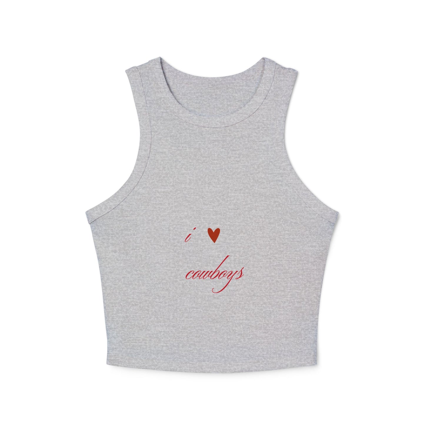 I Love Cowboys Valentine Racer Tank Top | Valentine's Day Cowgirl Design, Gifts for Her