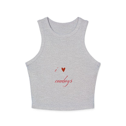 I Love Cowboys Valentine Racer Tank Top | Valentine's Day Cowgirl Design, Gifts for Her