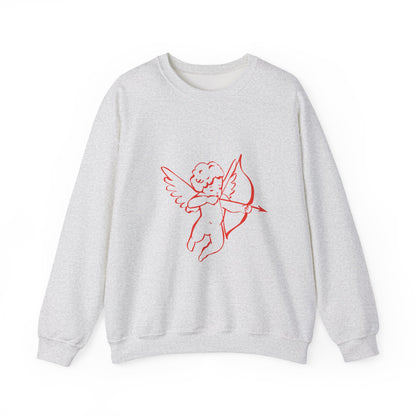 Cupid with Arrow Sweatshirt | Valentine Cupid Graphic Crewneck, Valentines Day Gift