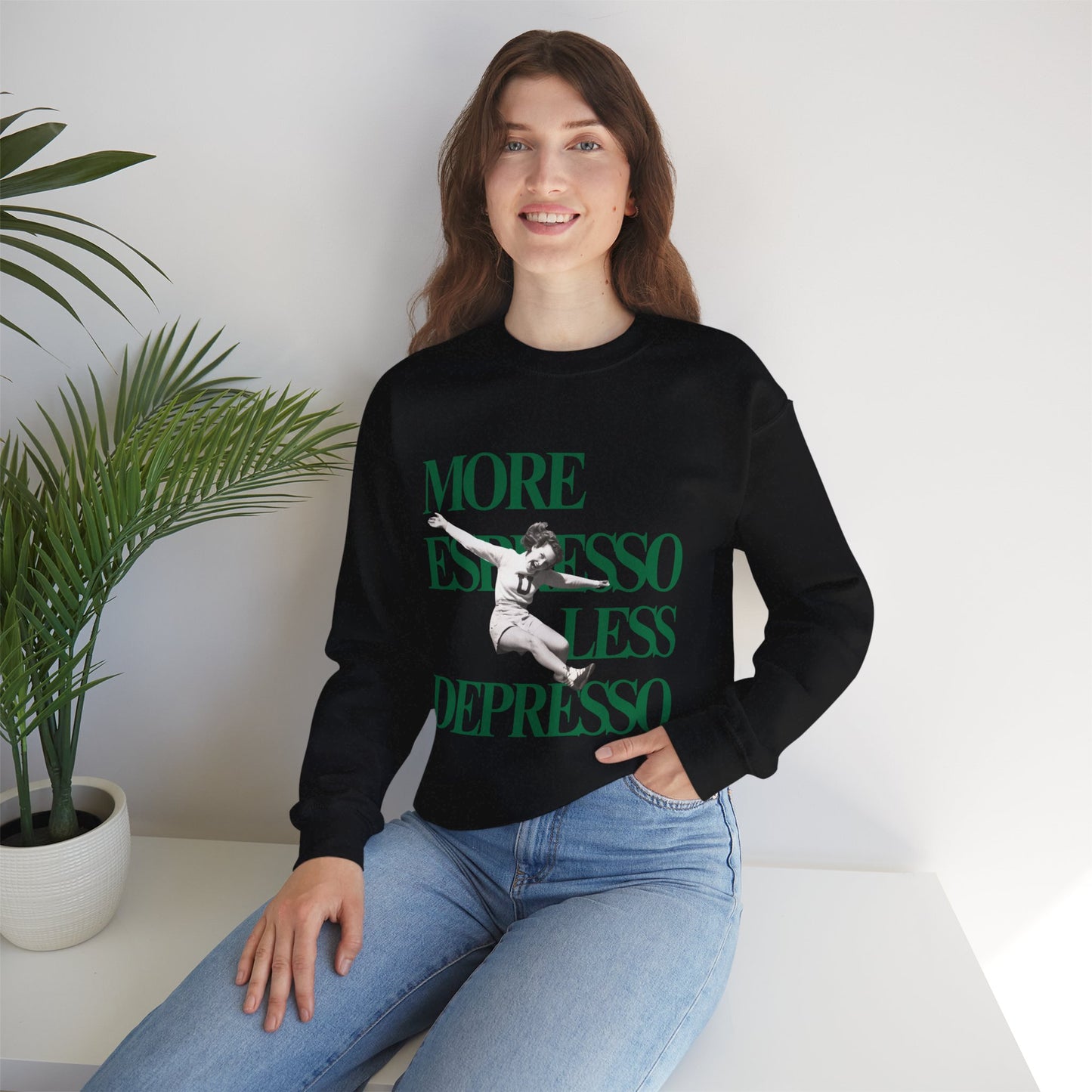 More Espresso Less Depresso Coffee Graphic Sweatshirt