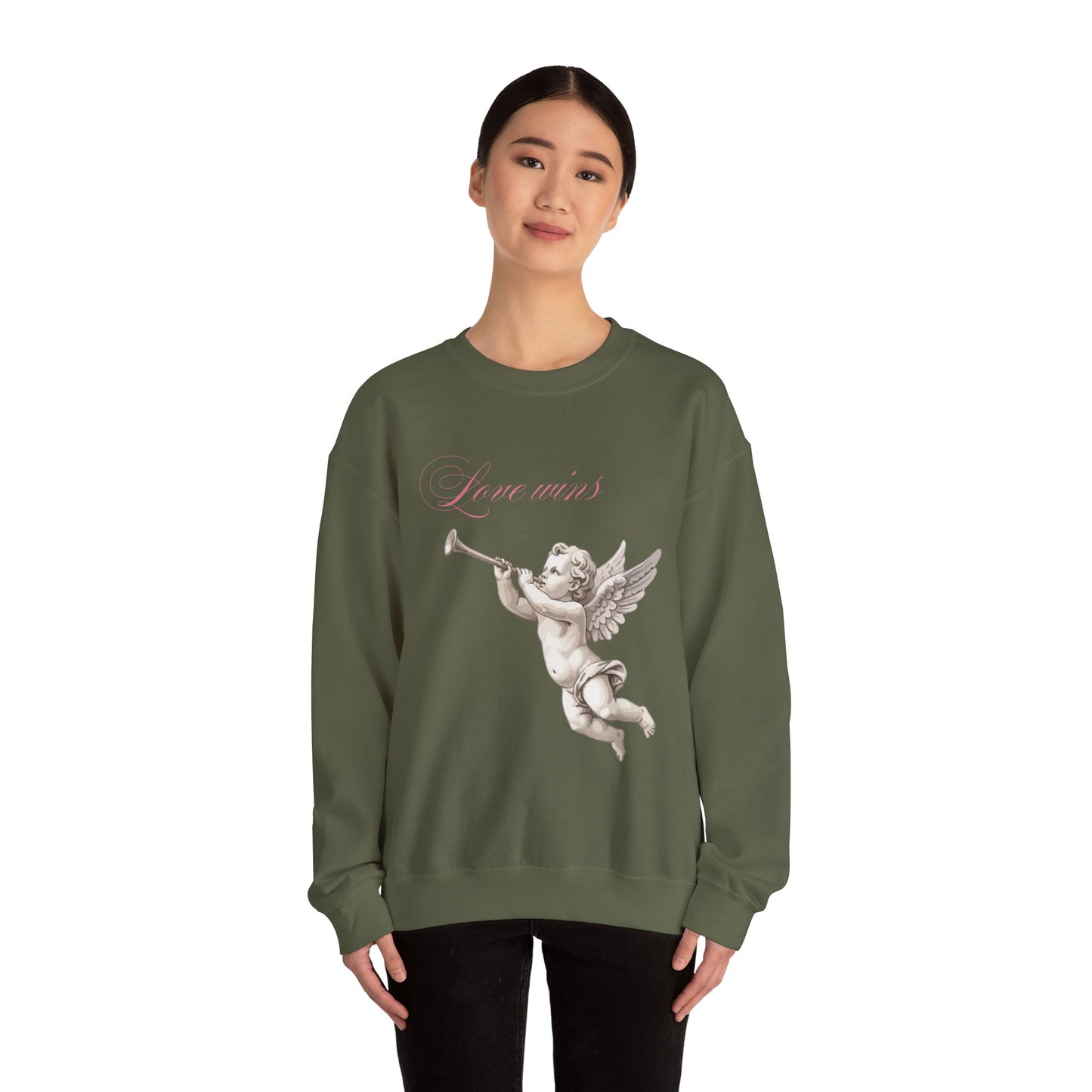 Love Wins Cherub Valentine's Day Sweatshirt, Gifts for Her, Vday gift ideas, Valentine's Sweater, Trendy Aesthetic, Valentine Gift, Cupid