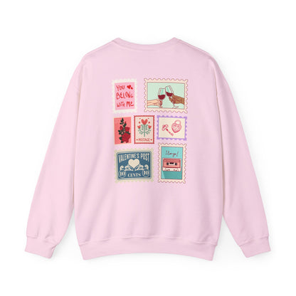 Valentine's Day Letter Stamps Sweatshirt | Graphic Crewneck, Valentines Day Gift, Gifts for Her, Gifts for Him, Valentine's Day Present