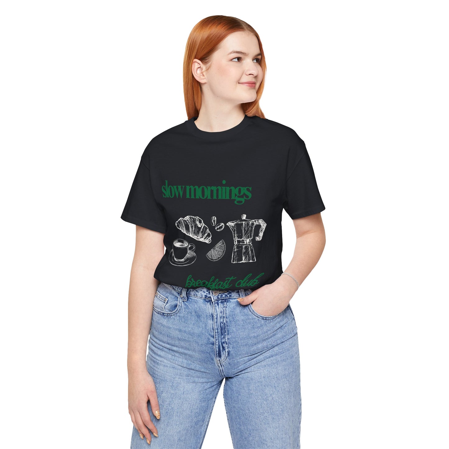 Slow Mornings Coffee Club Graphic Streetwear T-Shirt