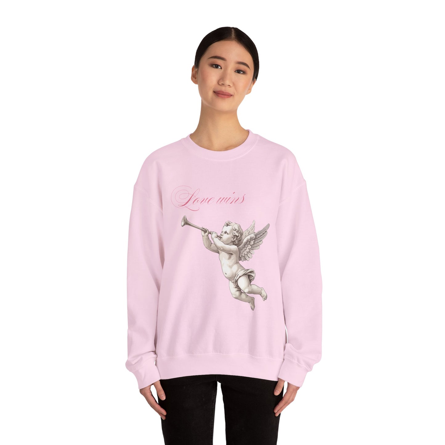 Love Wins Cherub Valentine's Day Sweatshirt, Gifts for Her, Vday gift ideas, Valentine's Sweater, Trendy Aesthetic, Valentine Gift, Cupid