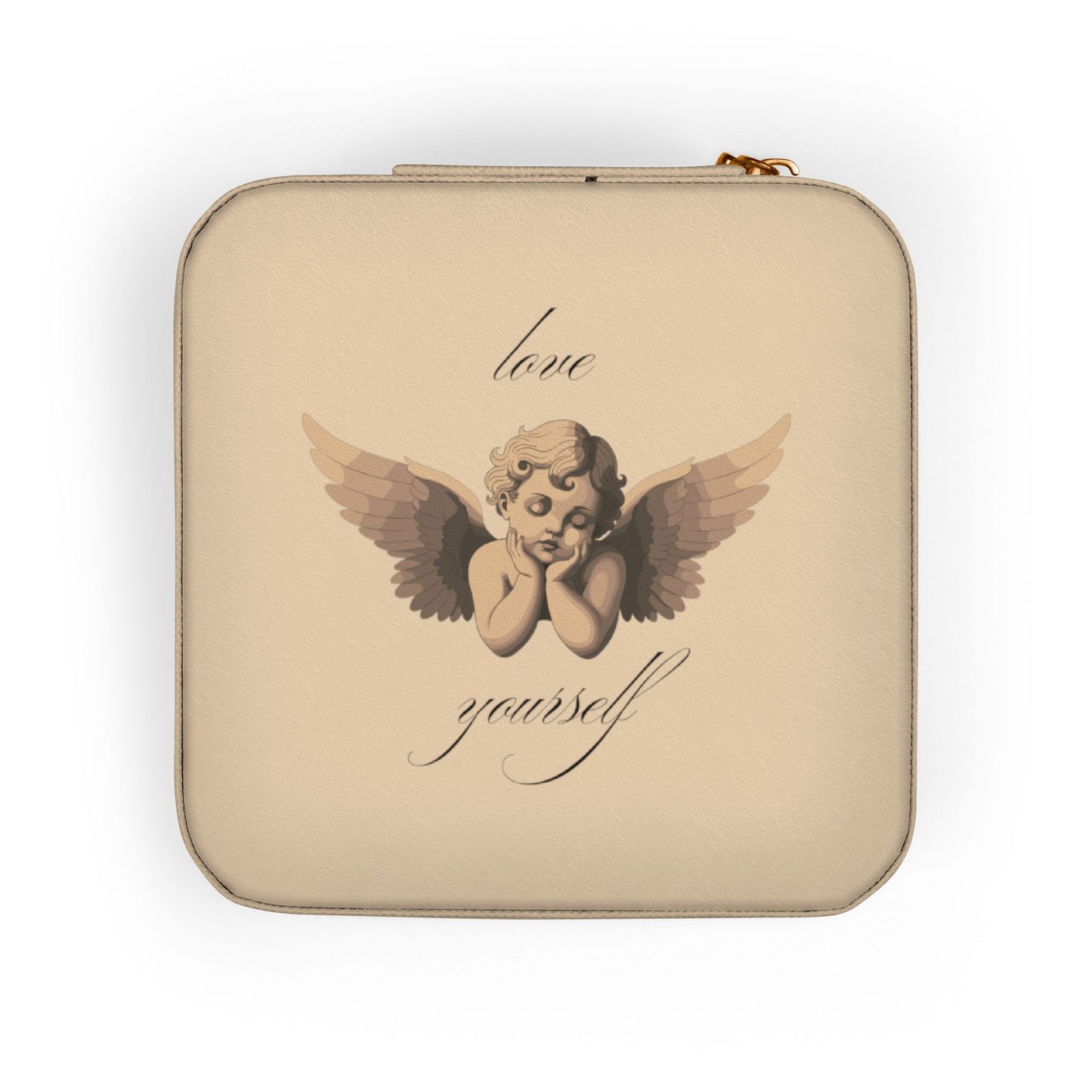 Cherub Angel Illustration Jewelry Travel Case | Compact Portable Organizer, Valentine's Day Gift for Her