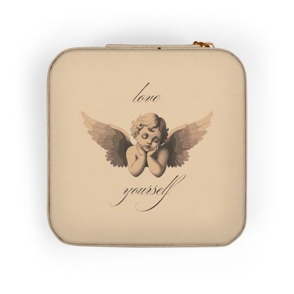 Cherub Angel Illustration Jewelry Travel Case | Compact Portable Organizer, Valentine's Day Gift for Her