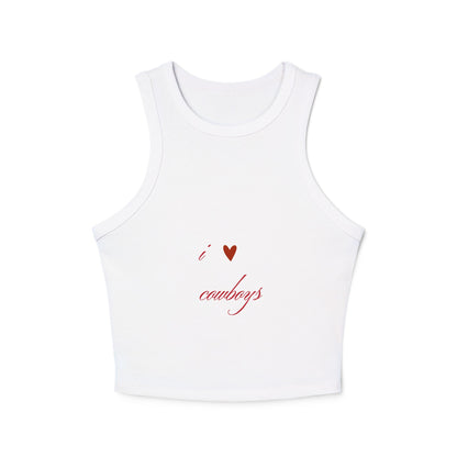 I Love Cowboys Valentine Racer Tank Top | Valentine's Day Cowgirl Design, Gifts for Her