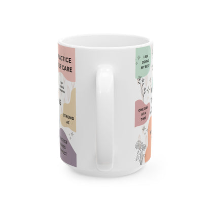 Mental Health & Daily Affirmations Ceramic Coffee Cup Mug