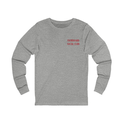 Snowboard Social Club Graphic Long Sleeve T-Shirt, Unisex Snowboarder Shirt, Après-Ski Crewneck, Snowboarding Gift