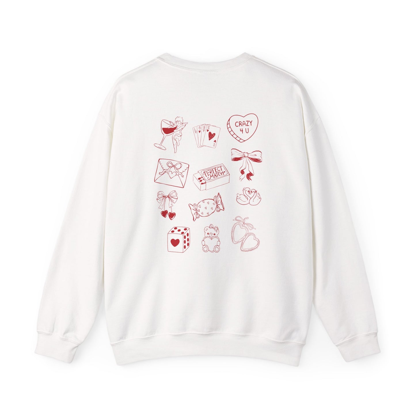 Perfect Match Valentine's Day Sweatshirt - Red Illustration | Graphic Crewneck, Valentines Day Gift, Gifts for Her, Gifts for Him