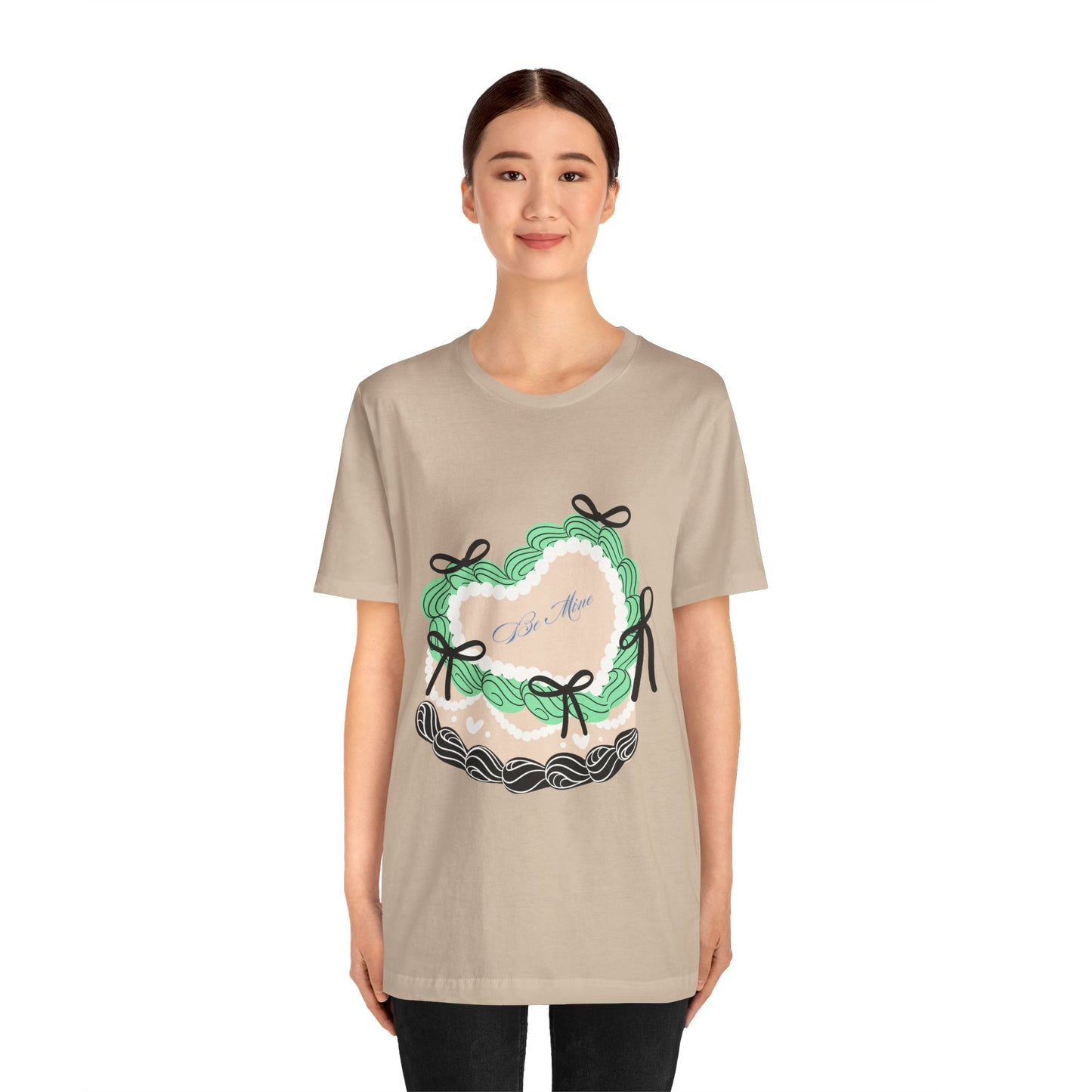 Be Mine Valentine's Graphic Streetwear T-Shirt - Tan