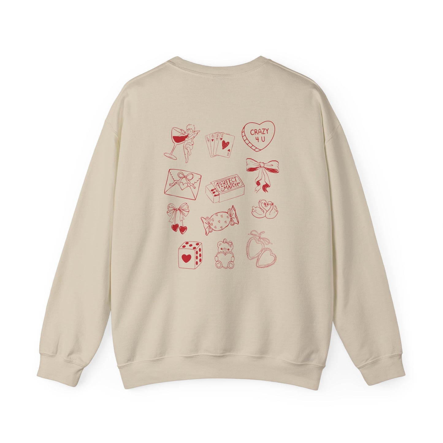 Perfect Match Valentine's Day Sweatshirt - Red Illustration | Graphic Crewneck, Valentines Day Gift, Gifts for Her, Gifts for Him