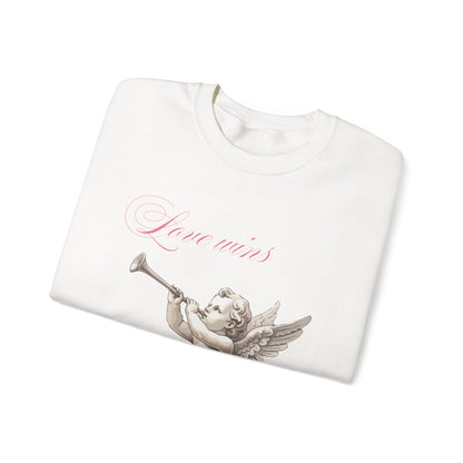 Love Wins Cherub Valentine's Day Sweatshirt, Gifts for Her, Vday gift ideas, Valentine's Sweater, Trendy Aesthetic, Valentine Gift, Cupid