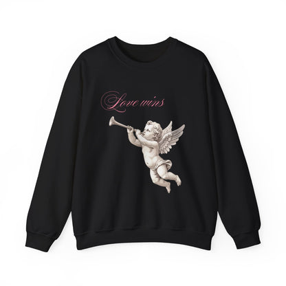 Love Wins Cherub Valentine's Day Sweatshirt, Gifts for Her, Vday gift ideas, Valentine's Sweater, Trendy Aesthetic, Valentine Gift, Cupid