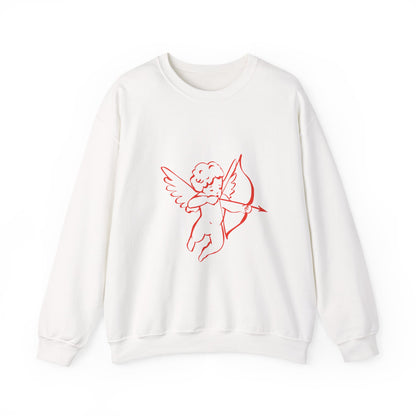 Cupid with Arrow Sweatshirt | Valentine Cupid Graphic Crewneck, Valentines Day Gift