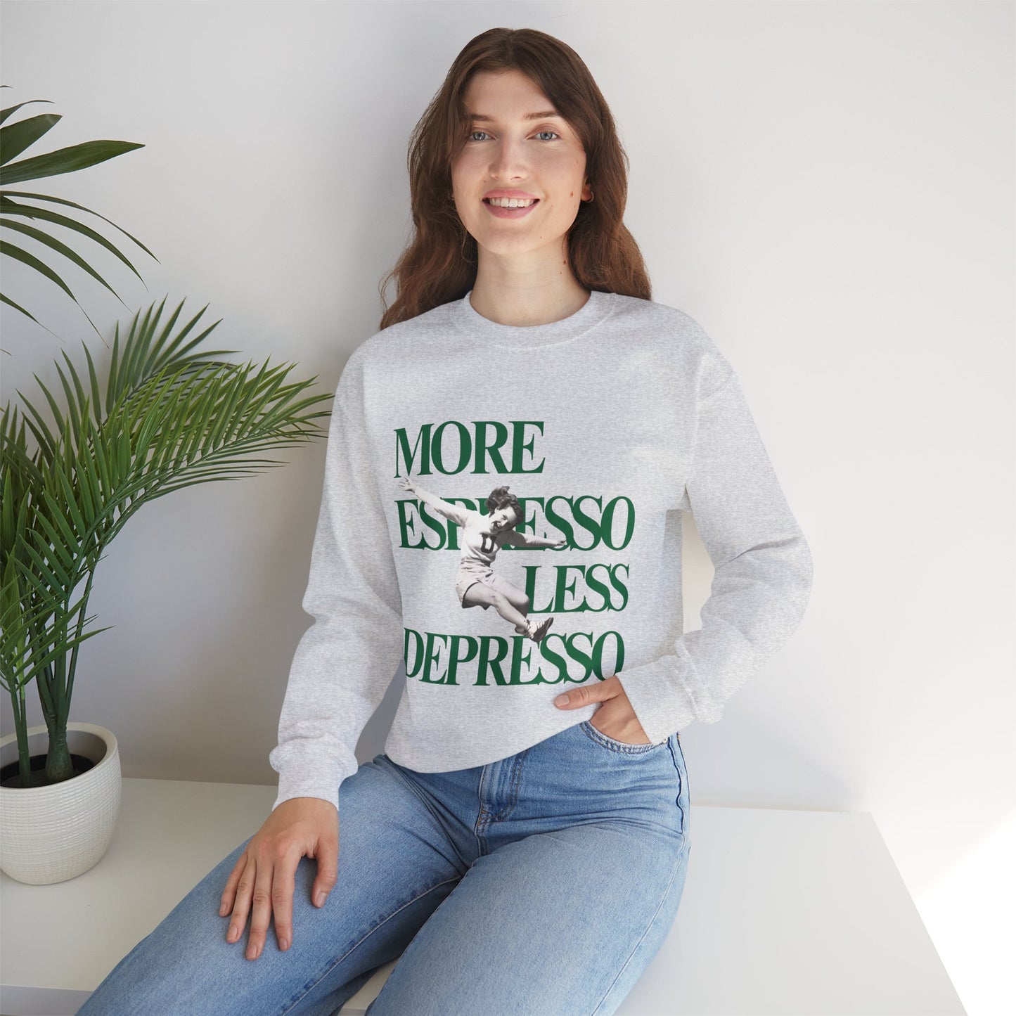 More Espresso Less Depresso Coffee Graphic Sweatshirt