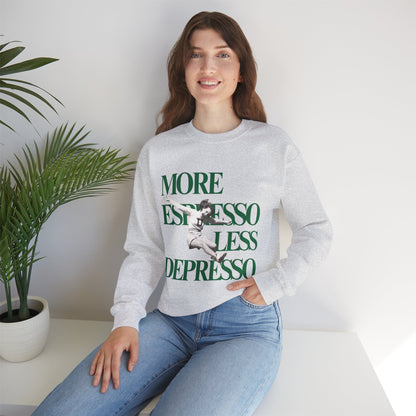 More Espresso Less Depresso Coffee Graphic Sweatshirt