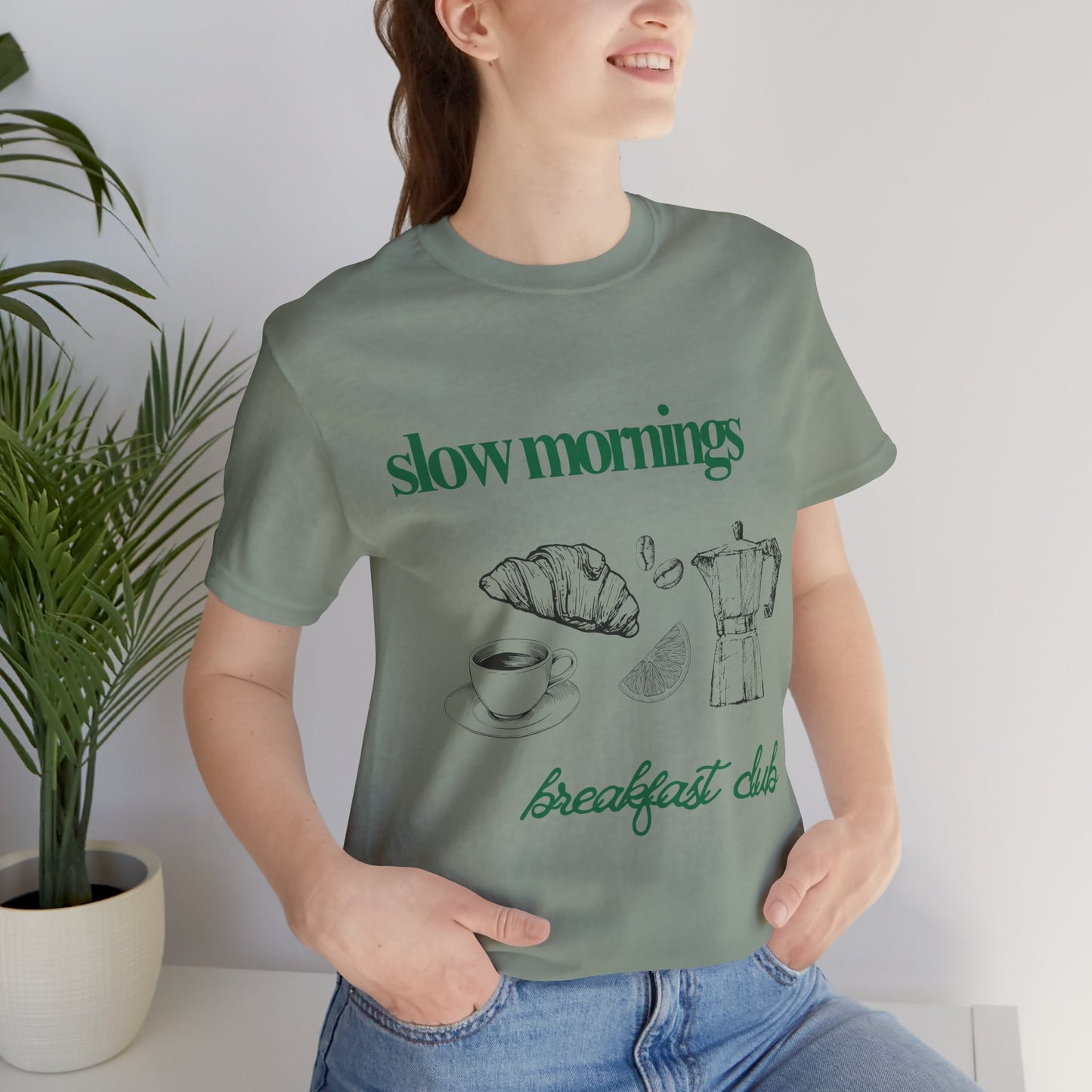 Slow Mornings Coffee Club Graphic Streetwear T-Shirt