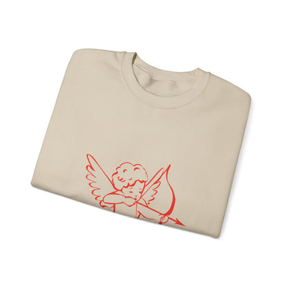 Cupid with Arrow Sweatshirt | Valentine Cupid Graphic Crewneck, Valentines Day Gift