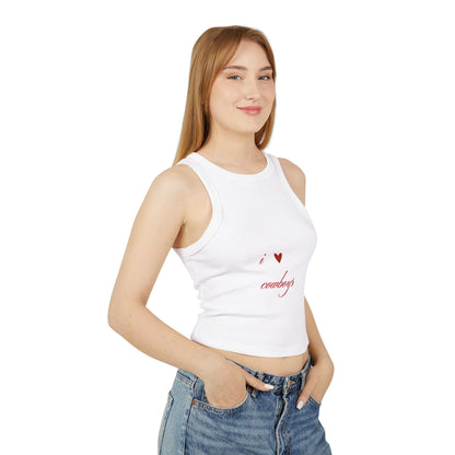 I Love Cowboys Valentine Racer Tank Top | Valentine's Day Cowgirl Design, Gifts for Her