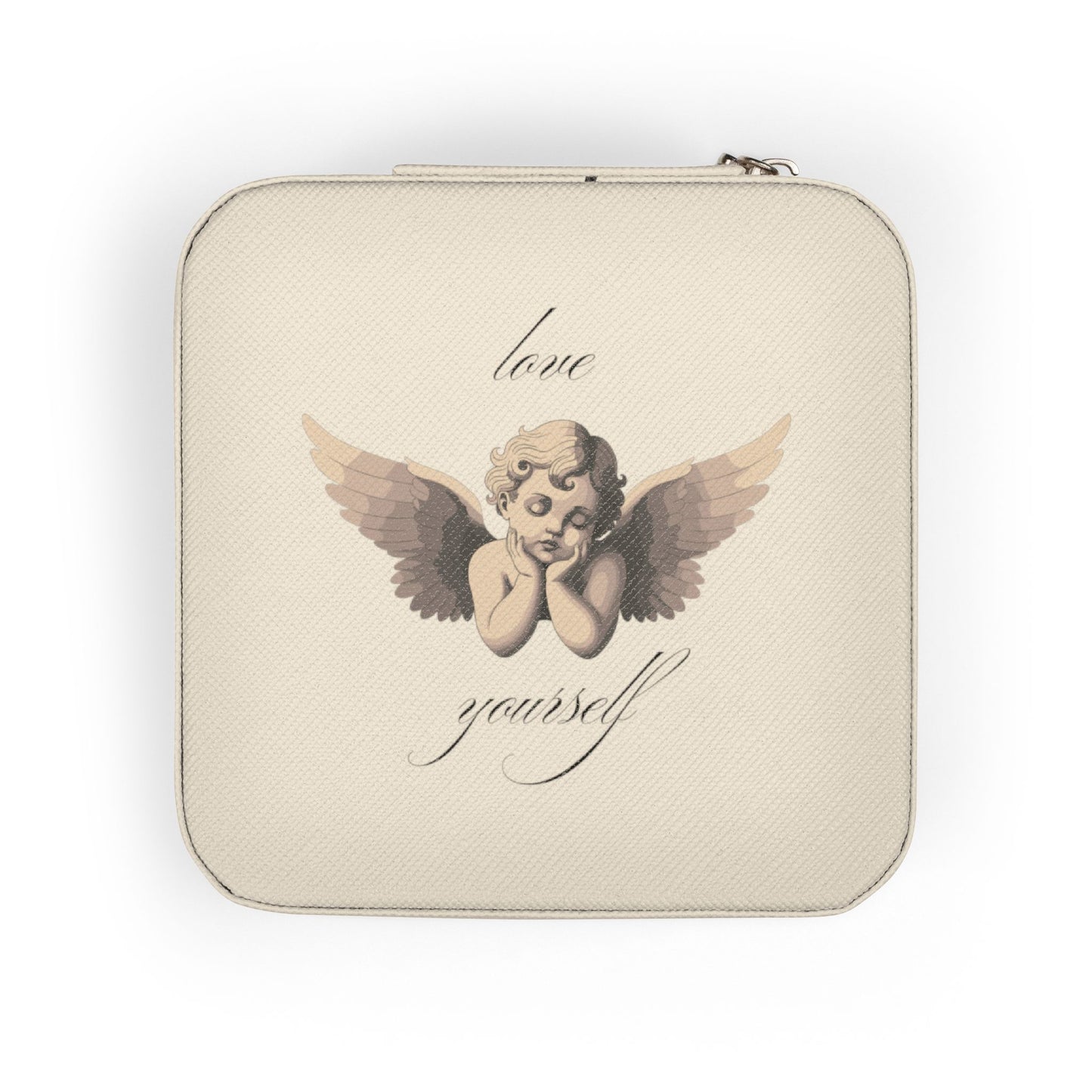 Cherub Angel Illustration Jewelry Travel Case | Compact Portable Organizer, Valentine's Day Gift for Her