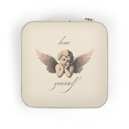 Cherub Angel Illustration Jewelry Travel Case | Compact Portable Organizer, Valentine's Day Gift for Her