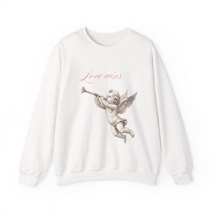 Love Wins Cherub Valentine's Day Sweatshirt, Gifts for Her, Vday gift ideas, Valentine's Sweater, Trendy Aesthetic, Valentine Gift, Cupid