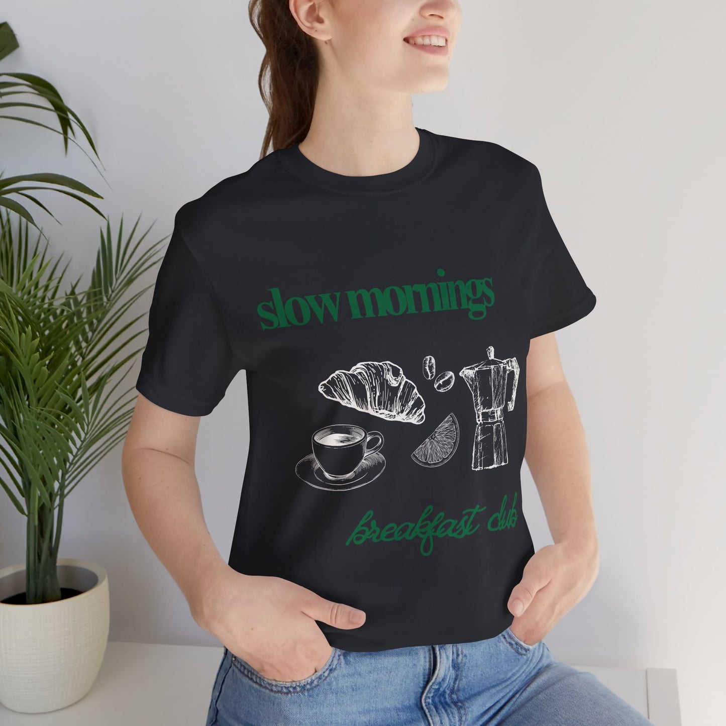 Slow Mornings Coffee Club Graphic Streetwear T-Shirt