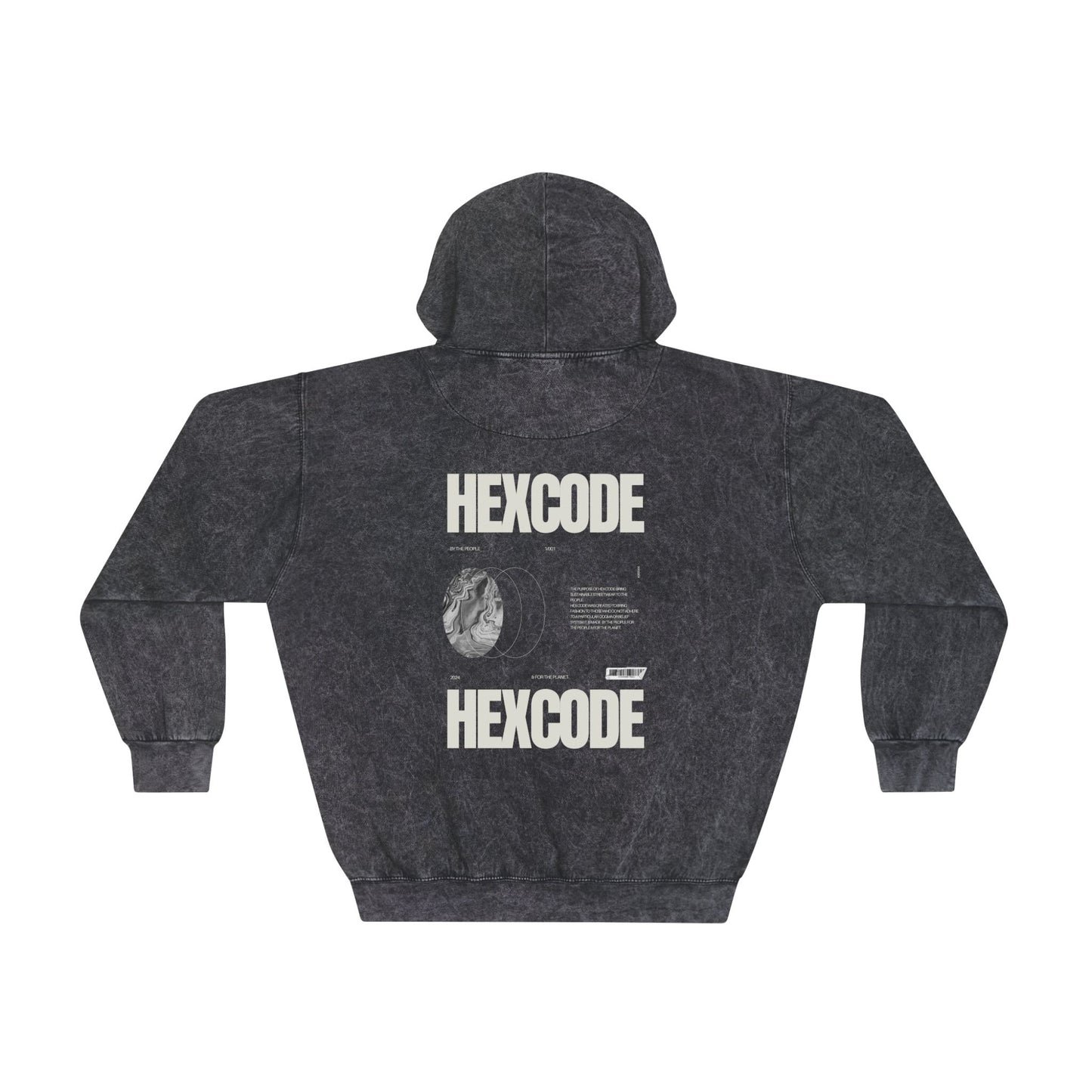 HexCode Original Streetwear Mineral Wash Hoodie - Black