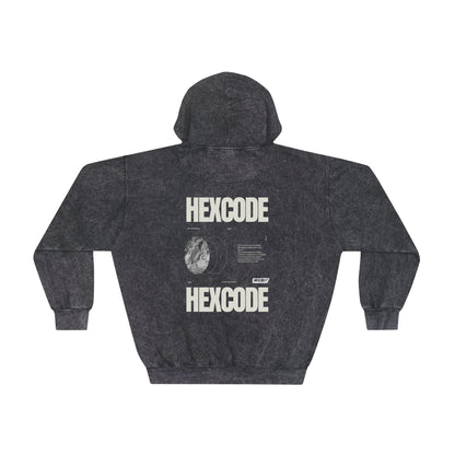 HexCode Original Streetwear Mineral Wash Hoodie - Black