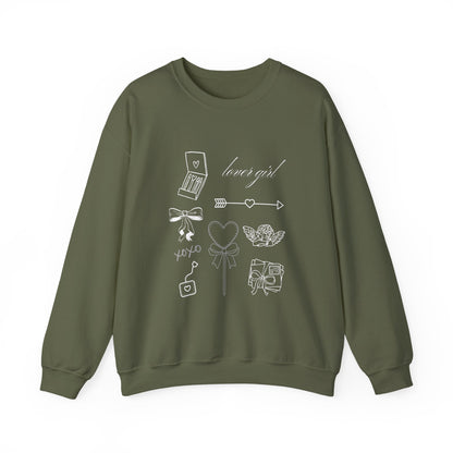 Lover Girl Graphic Doodle Valentine's Day Sweatshirt, Gifts for Her, Vday gift ideas, Valentine's Sweater, Trendy Aesthetic, Valentine Gift