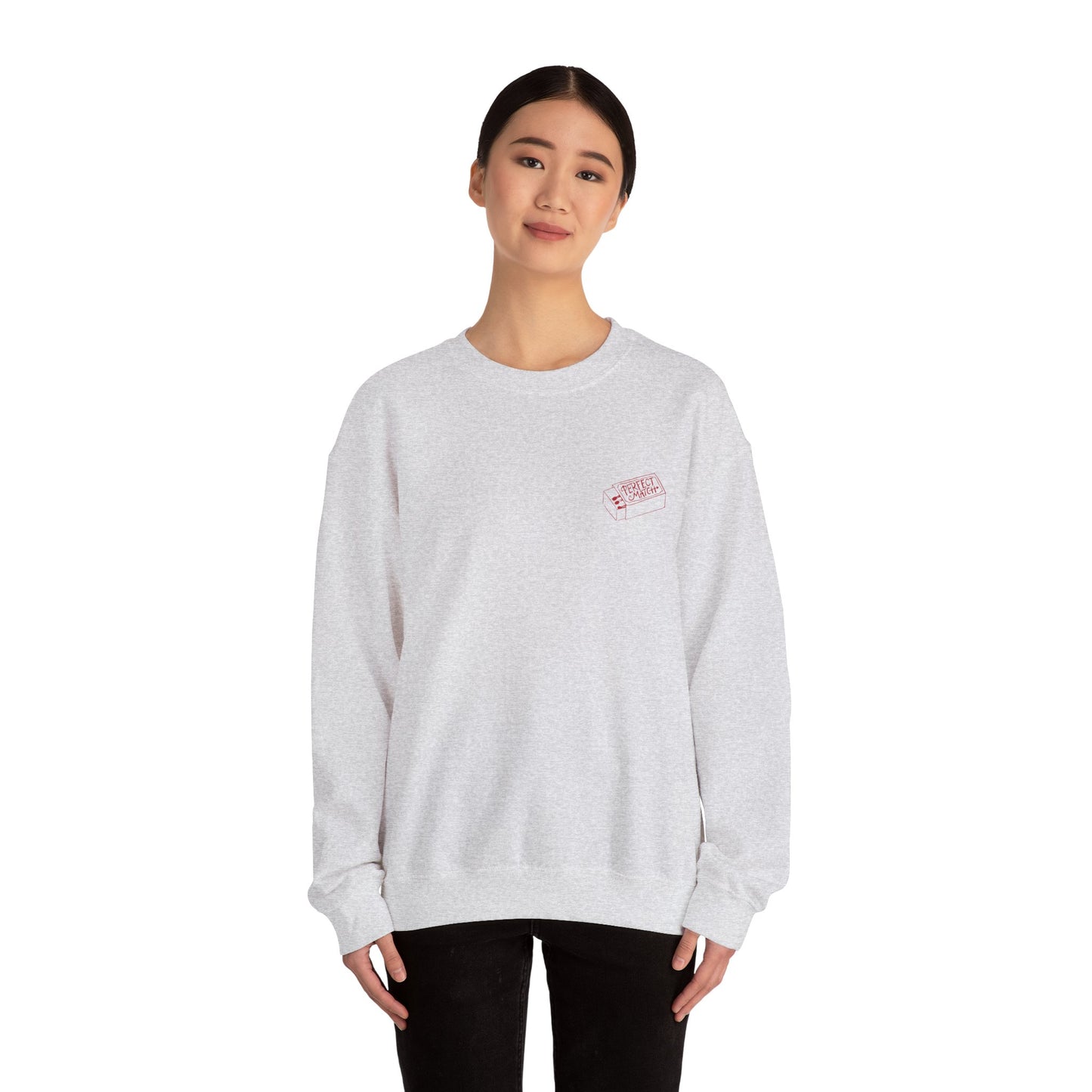 Perfect Match Valentine's Day Sweatshirt - Red Illustration | Graphic Crewneck, Valentines Day Gift, Gifts for Her, Gifts for Him