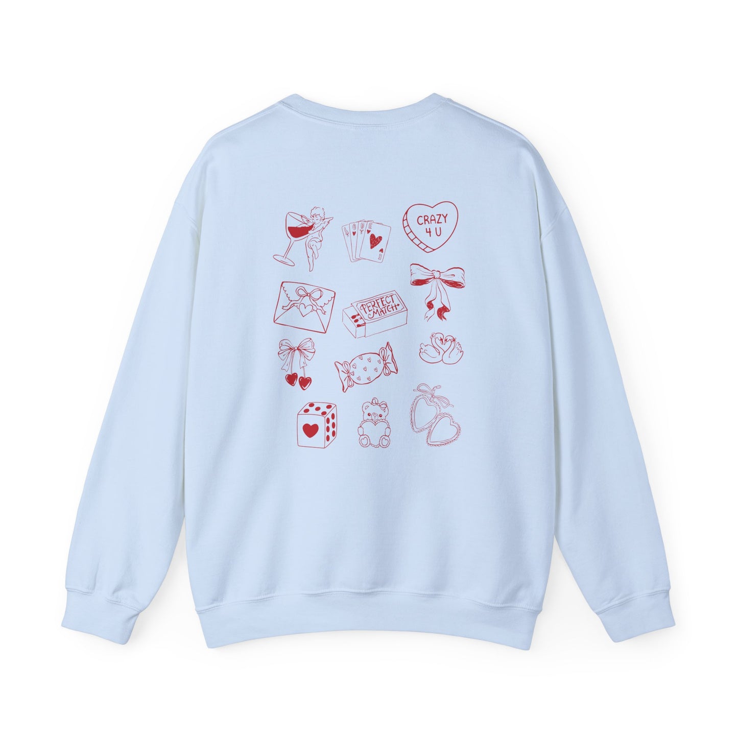 Perfect Match Valentine's Day Sweatshirt - Red Illustration | Graphic Crewneck, Valentines Day Gift, Gifts for Her, Gifts for Him